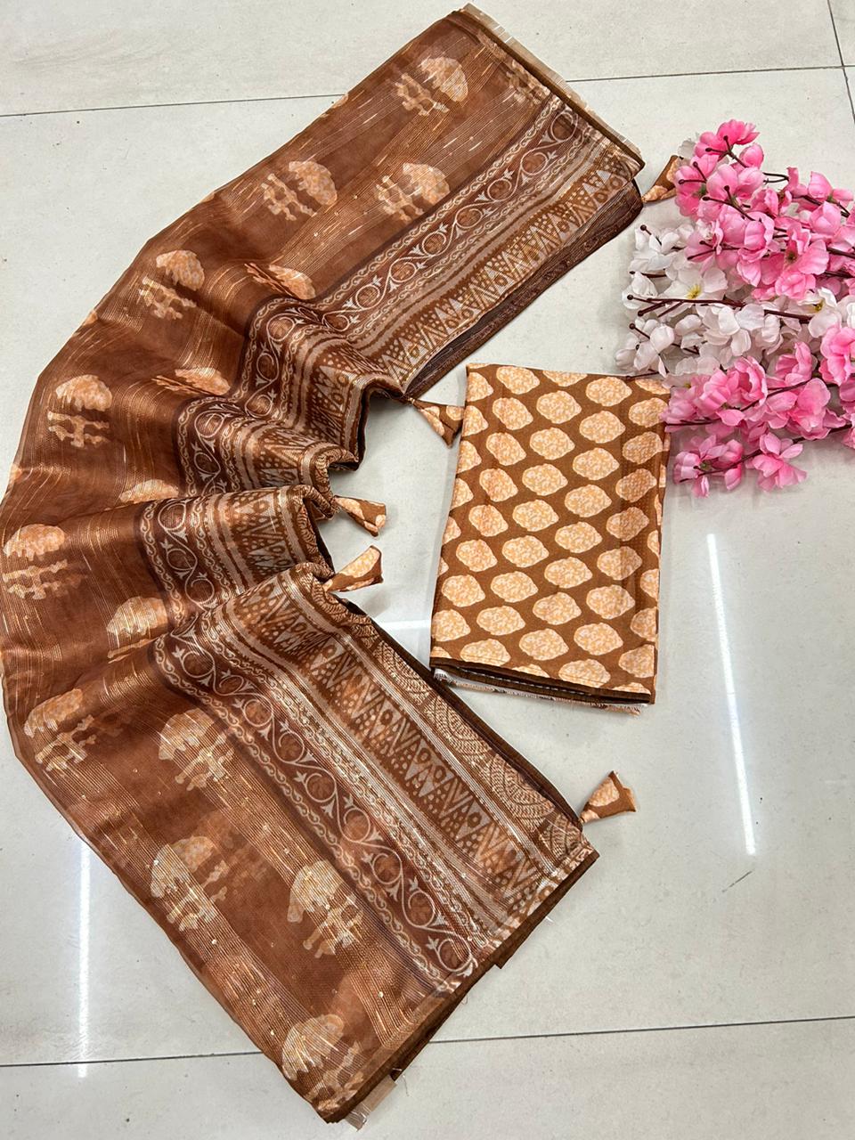 Df 106 Mallika Feni Cotton Organza Silk Saree Catalog